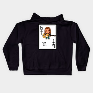 Pixelrockstars Six of Clubs Playing Card Kids Hoodie